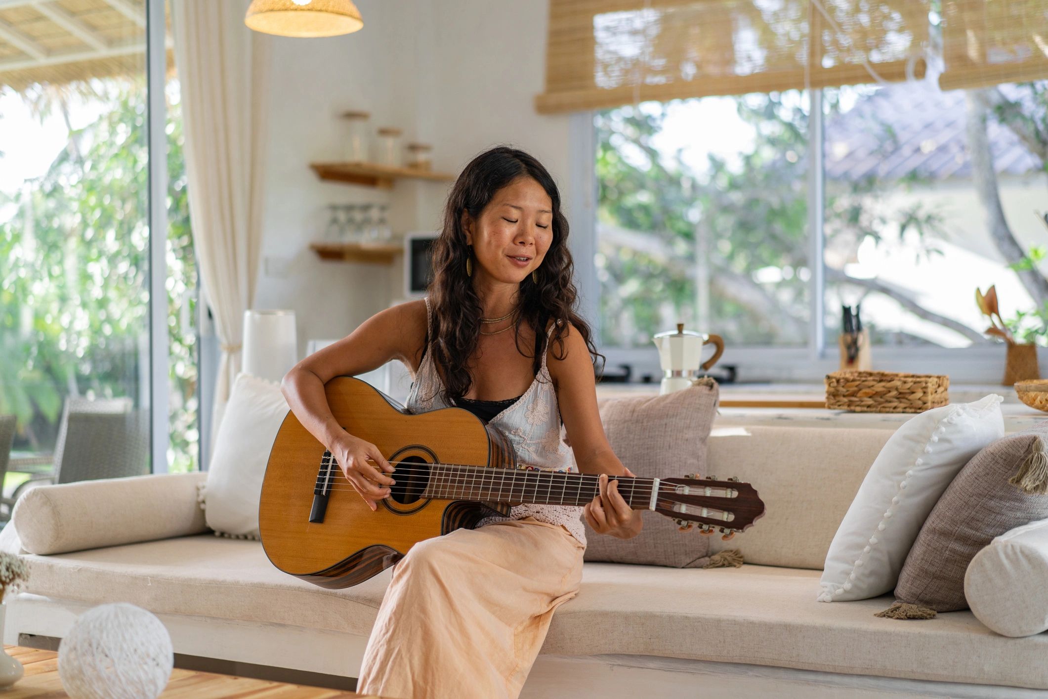 Musician with guitar