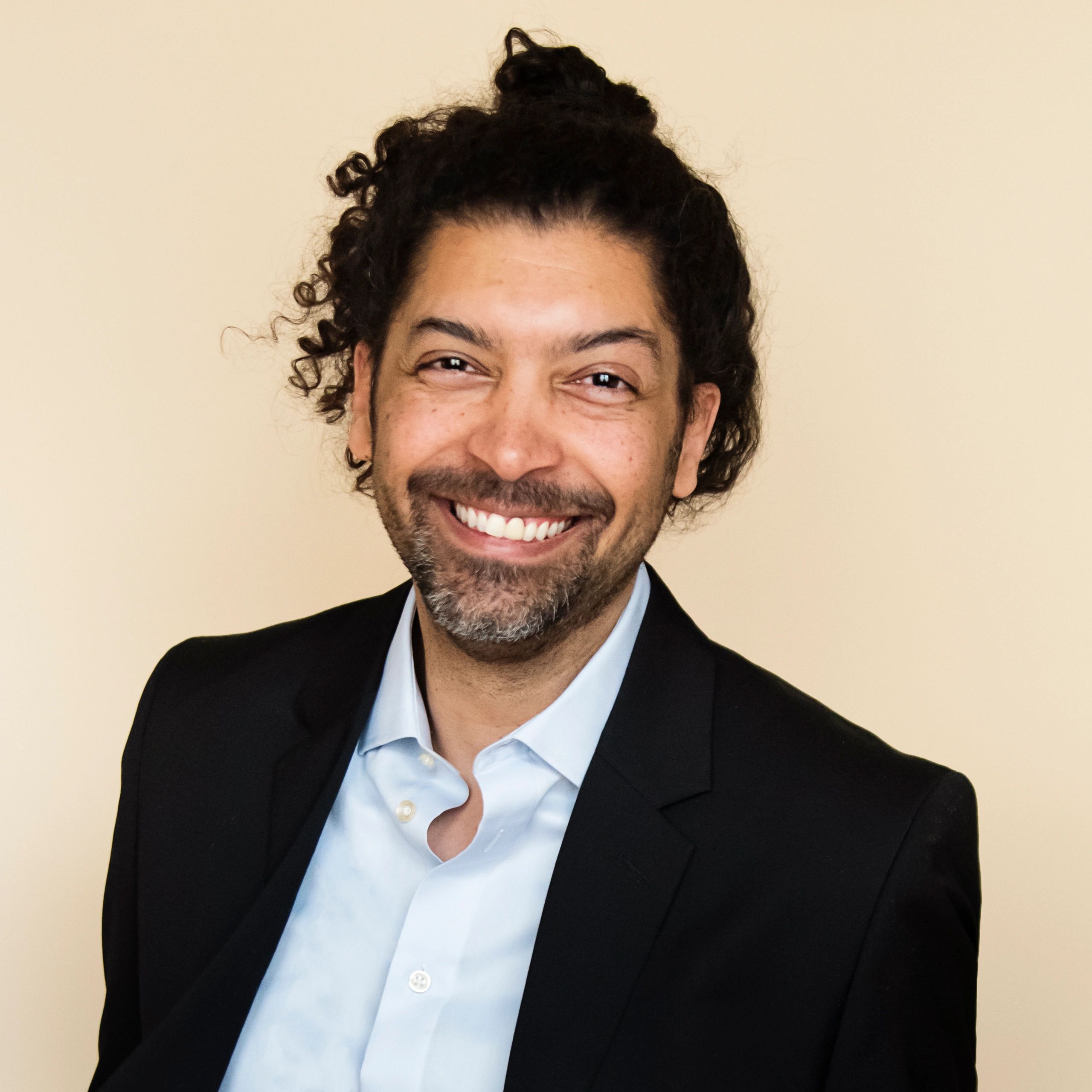Smiling musician headshot